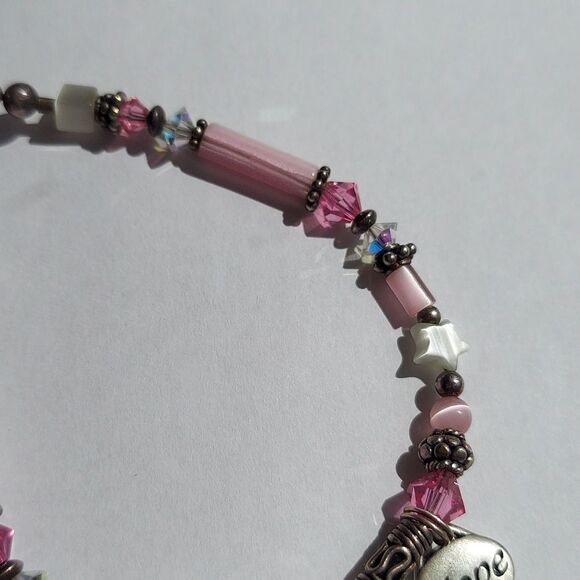 Swarovski Crystal & Silver Breast Cancer Awareness Bracelet - Picture 7 of 8